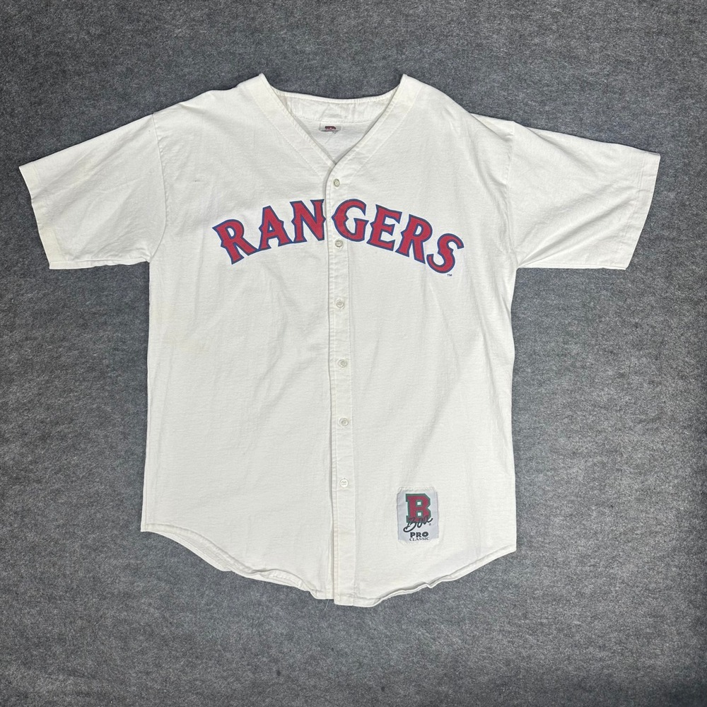 Texas Rangers Vintage 90s Baseball Jersey "Rangers" Button Up‎ Men's XL